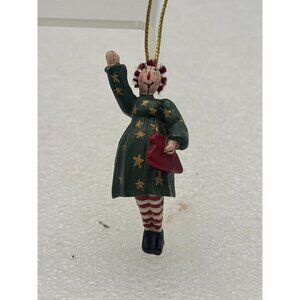 Mary Beth Baxter Folk Art Raggedy Ann Holding Heart Christmas Ornament